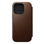 NOMAD iPhone 16 Pro Fodral Modern Leather Folio Brun