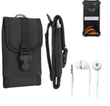 For Doogee S88 Pro + EARPHONES Belt bag outdoor pouch Holster case protection sl