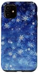 iPhone 11 Blue Sky Winter Snowflake Snow Blue Aura Night Pattern Case