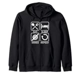 Eat Sleep Shred Repeat Float One Wheel Electric Skateboard Zip Hoodie