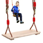 NUB Wooden Swing Chair Wooden Hanging Swing Seat Garden Games Hanging Swings Seat Gymnastics Swing for Outdoor Swing Sets Backyard Play Sets