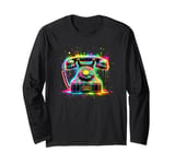 Splash Art Vintage Telephone Landline Dial Long Sleeve T-Shirt