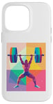 Coque pour iPhone 14 Pro Max Musculaire Guy Overhead Pressing a Massive Barbell