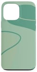 Coque pour iPhone 13 Pro Max Art abstrait bohème neutre vert clair et vert menthe