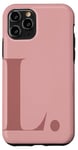 Coque pour iPhone 11 Pro Lettre L minimaliste personnalisable Girly