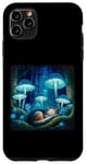 Coque pour iPhone 11 Pro Max Chat endormi parmi les champignons dans une forêt mystique. Nuit de sommeil