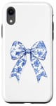 Coque pour iPhone XR Haut Coquette Blue Bow Chinoiserie Cute Y2K pour adolescentes et femmes