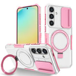 Samsung Galaxy S24 Fe      Magsafe Sliding Cover Case    [Pinkwhite]