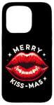 Coque pour iPhone 15 Pro Merry Kiss-mas Christmas Pun Kissmas Kissing Lips Femme