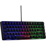 Clavier Gamer - The G-Lab - KEYZ HYDROGEN - 60% Format Compact - Rétroéclairé - Filaire - Noir