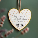 Sass and Belle Together Is The Best Place To Bee Hanging Heart Gift Home Decor