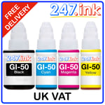 GI-50 Ink Bottles for Canon Pixma G-Series G5050 G6050 (Set of 4) non-oem