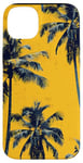 Coque pour iPhone 14 Plus Jaune Vintage Motif Palmier Tropical Paradise Decor