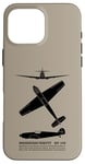 Coque pour iPhone 16 Pro Max Avion de chasse allemand Bf 109 WW2 avec faits