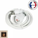 Rallonge Electrique 5M Blanc 3G*1,5mm² 16A, protection Enfant