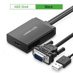 ABS noir - adaptateur VGA vers HDMI, avec connecteur Audio VGA 1080P, pour PC portable, ordinateur portable,