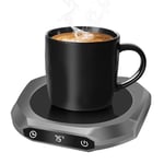 MQUPIN Mug Warmer, Coffee Warmer for Desk with 3 Temperature Settings (55℃/65℃/75℃), Cup Warmer for Tea, Milk with 1-9H Auto-Off, Coffee, Tea and Milk Warmer for Office Home Desk Use (Grey)