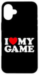 Coque pour iPhone 16 Plus J'adore mon jeu Funny On Gamer Win Play Sport, fan de jeux vidéo