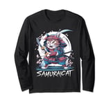 Martial Arts Fierce Samurai Cat Long Sleeve T-Shirt