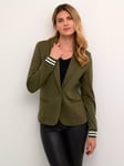 KAFFE Kinnie Rib Knit Cuff Blazer, Forest Night