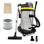 Stainless Steel 50L Industrial Hoover Wet & Dry Extra Powerful Vacuum Cleaner