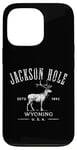 iPhone 13 Pro Jackson Hole Wyoming Estd 1892 with Elk Distressed Design Case