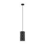 Eglo Suspension Moderne Ramon - 1 Ampoule - en Acier Noir et Blanc - 98352 - avec Douille E27 - Diamètre de 16 cm