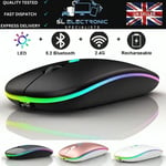 Slim Silent Rechargeable Wireless Mouse RGB LED USB Mice MacBook Laptop PC UK