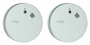 2 x Firex KF20 Smoke Alarms Optical / Photoelectric Mains with 9V Battery Backup