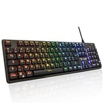 The G-Lab Keyz Platinium Clavier Mécanique Gamer AZERTY FR Red Switch Low Profile - Rétroéclairage RGB 100% Personnalisable, Anti-ghosting Total - PC/PS4/PS5/Xbox – Nouveau 2022, Noir