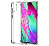 Tumundosmartphone Coque Gel TPU Anti-Shock Transparent pour Samsung Galaxy A40