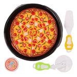 FLYPOP'S - Party Pizza - Jeu d'Imitation - 033632 - Multicolore - Plastique - Cuisine - Jouet Enfant - Cadeau - Aliment - 17,5 cm - À Partir de 3 Ans