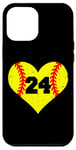 iPhone 12 Pro Max Softball Number 24 Jersey Funny Softball Heart Game Day Case