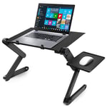 Voilamart Laptop Stand Table, Laptop Desk, Height Adjustable Foldable Laptop Tray Table Two Cooling USB Fans & Anti-slip Mouse Pad for Sofa Bed Office Home (for up to 17'' Notebook)