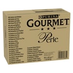 Gourmet Perle 96 x 85 g - lohi & särki, sardiini & tonnikala, lohi & merilohi, merikala & tonnikala