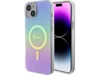 Guess Fodral För Iphone 15 Plus 6,7 Guhmp15mhitsu Hc Iml Magsafe Iridescent Lila Och Vitt