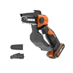 WORX - Élagueuse - Mini Tronçonneuse sans Fil - Livrée avec Batterie Worx 20V 2 Ah et Chargeur - Scie Multi-Usage - Avec Capot de protection - Compatible avec Outils Powershare - WORX WG324E