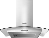 COMFEE' Chimney Cooker Hood 60cm GLAV17SS-60 with LED Light & Glass...