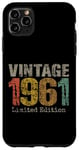 Coque pour iPhone 11 Pro Max Vintage 1961 Édition limitée 64e anniversaire Cadeaux 64 ans