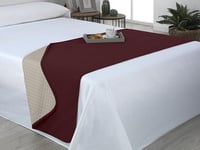 Estoralis - AVA | Chemins de lit Doux et Soyeux | Tissu matelassé réversible | Rouge/Beige | pour lit de 140/150/160 cm. (60 x 230 cm.) Couvre-lit de Couleur contrastée.