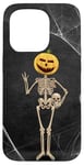 iPhone 15 Pro Spooky Halloween Skeleton Jack-O-Lantern Pumpkin Head Skull Case