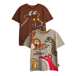 The Gruffalo Boys Characters T-shirt med korta ärmar (2-pack) Brown 3-4 Years