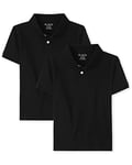 The Children's Place Boys' Long Sleeve Polo, Pack of Two Shirt, Black, XXL