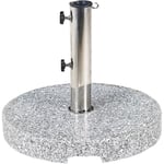 Beliani - Pied de Parasol Rond Moderne ⌀ 45 cm en Granit Gris et Acier Inox Ceggia