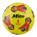 Mitre Training FA Cup Ballon de Football | Ballon d’entraînement Haute Performance | Modèle Ultra résistant, Ballon, Jaune/Gris/Rouge, 5, 68-71 cm