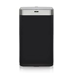 Tower T838001B Square Sensor Bin with Fingerprint Proof Coated Exterior, Large 75L, Hands Free Opening, Black