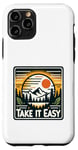 Coque pour iPhone 11 Pro Take It Easy Hiker Outdoor Relax Montagnes Sunset Graphic