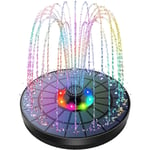 Bleosan - led Fontaine Solaire Extérieure Flottante 3W Pompe Bassin Solaire avec Batterie, Lumières Colorées led et 7 Buses, pour Exterieur Ja