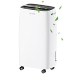 DENBIG 12L/Day Home Dehumidifier, 2.5L Water Tank, Smart Auto Defrost, Continuous Drainage, 24H Timer, Energy-Efficient Dehumidifier for Home Bedroom Bathroom Damp, Dehumidifiers for Home 12L