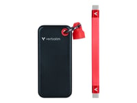 Verbatim Pocket - Ssd - 2 Tb - Nyckelring Med Kabelkoppling - Extern (Portabel) - M.2 - Usb 3.2 Gen 2 (Usb-C Kontakt) - Svart / Röd